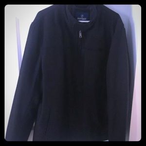 Old Navy Wool Blend Zip Up Jacket Mens XL Black.